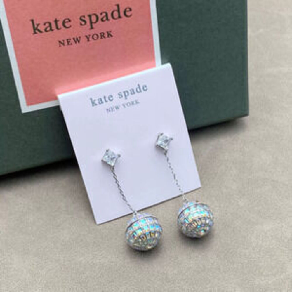 kate spade Planet Drop Earrings Zircon Micro Set Gold Plated Brass